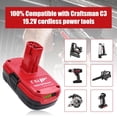 thumbnail image 3 of 2 Packs 3.6Ah Diehard 19.2V C3 Battery Replacement for Craftsman 19.2 Volt Battery Li-ion 315.pp2011 315.pp2020 315.113753 130279005 1323903 11375 315.115410 Batteries, 3 of 12