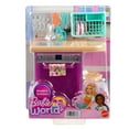 thumbnail image 6 of Barbie World Toy Dishwasher Set with 9 Dollhouse Kitchen Accessories Including Plates, Drying Rack, & More [Walmart Exclusive], 6 of 8