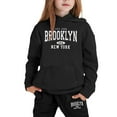 thumbnail image 4 of Big Outfits for Girls Sets Winter Hoodie Joggers Comfy Casual Kids Print Cute Girls Fall Clothes Black Size 8-9T, 4 of 4