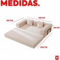 thumbnail image 2 of UTILIA Sofá Cama Plegable para Sala, Sillón Cama de Piso Convertible con Tela de Pana Suave, Espuma de Alta Densidad, Base Antideslizante, Diseño Flexible y Soporte Externo de Metal, Beige, 2 of 8