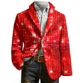 thumbnail image 5 of oqasdz Blazer for Men Festive Sequin Print Long Sleeve One Button Corduroy Jackets Classic Fit Stretch Dress Coat Daily Formal Outdoor Activities, 5 of 5