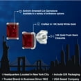 thumbnail image 2 of Gem Stone King 14K White Gold Red Garnet Stud Basket Setting Earrings | 1.60 Cttw | Gemstone January Birthstone | Emerald Cut 6X4MM | Double Notch | Gold Earrings for Women Men, 2 of 6