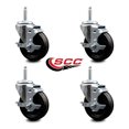 thumbnail image 2 of 4 Inch Phenolic Wheel Swivel 3/4 Inch Threaded Stem Caster Set with Brake SCC, 2 of 2