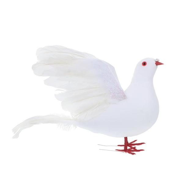 FRCOLOR Peace Dove Bird Decoration Lifelike Pigeon Figurine White 1Pack