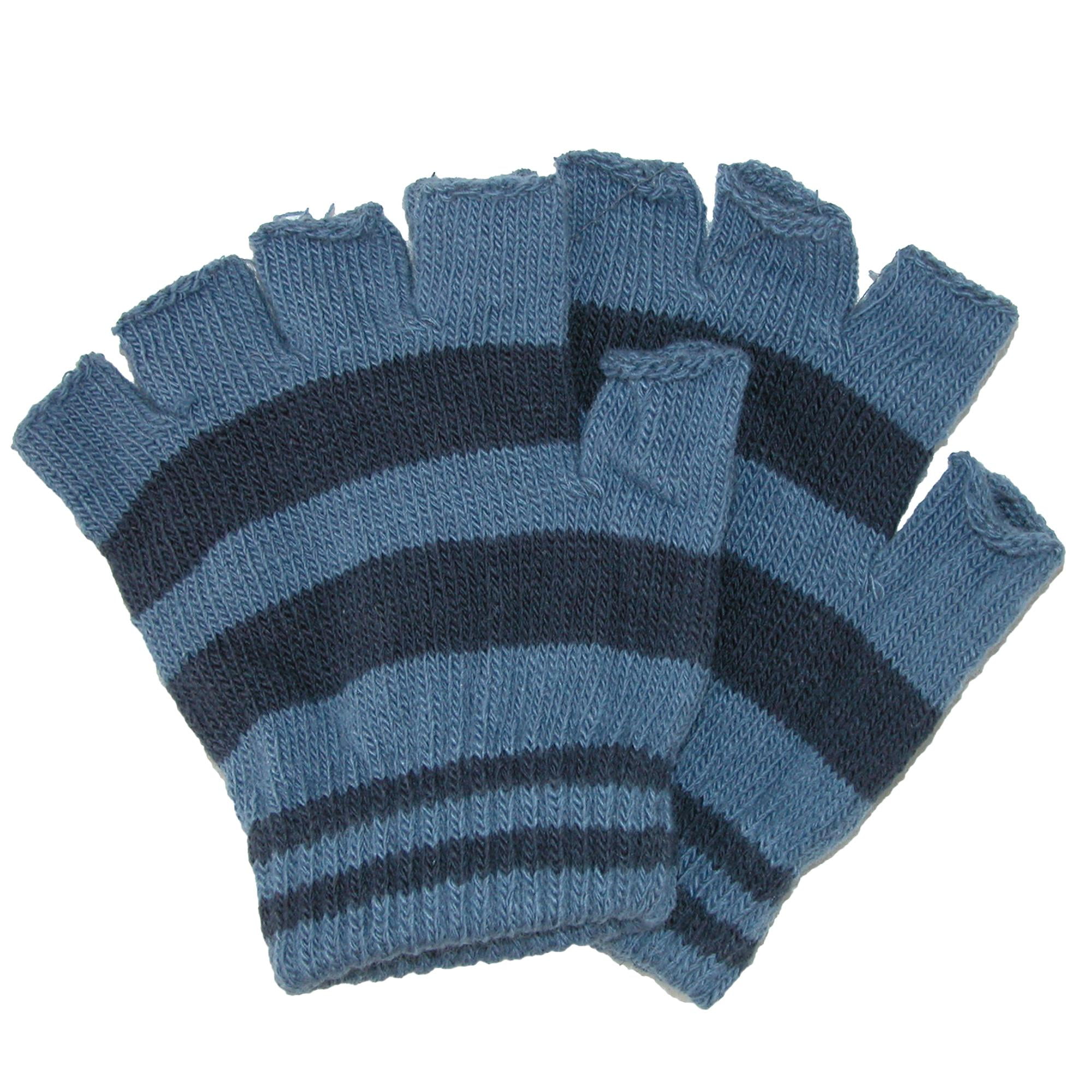 striped fingerless gloves