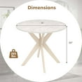 thumbnail image 3 of Costway Round Dining Table 36" Faux Marble Tabletop Rubber Wood Legs Kitchen White, 3 of 10