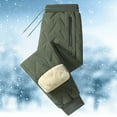 thumbnail image 2 of Breezora Weather Resistant Winter Pants with Thermal Plush Lining Textured Cotton Trousers Featuring Zippered Pockets for All Season Protection XXXXL Size Green, 2 of 5