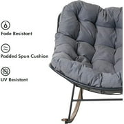 Grand Patio Outdoor 2-Piece Rocking Chairs, Oversized Padded Cushion Rocker for Porch, Gray