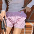 thumbnail image 4 of RWJDXD Amazon Short d'Été pour Femmes Européen et Américain à Rayures Tissé Élastique Taille Haute à Boutons Ample Décontracté Confortable Basique, 4 of 7