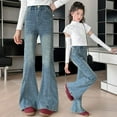 thumbnail image 3 of Girls Jeans Baggy Pants Flare/Skinny Teen Ripped Denim Tween Clothes Outfits Preppy Casual Kids,Color:Blue,Size:6-7 Years, 3 of 9