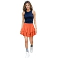 thumbnail image 2 of TaTaai Women's Tennis Skirt for Women Solid Color Elastic Waist Bohemian Ruffle Tiered High Waisted Mini Skirt for Sports Daily Gift, 2 of 7