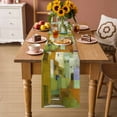 thumbnail image 3 of Table Runner - 48 Inch Long, Abstract Yellow Kitchen Dining Table Runner Dresser Scarves, Painting Buildings Geometric Modern Art Farmhouse Decor for Coffee Tables Wedding Party Banquet, 3 of 8