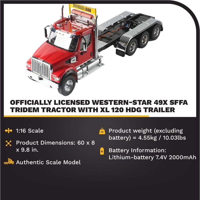 Diecast Masters RC Truck, Western Star 49X SFFA Tridem Axle Heavy