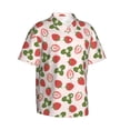 thumbnail image 5 of Wukai Strawberries And Leaf Men's Hawaiian Shirt Short Sleeve Casual Button Down Summer Beach Aloha Shirt Tropical Print Holiday Party, 5 of 8