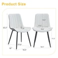 thumbnail image 5 of Noble House 32.2" Dining Chairs, Extended Cushion PU Leather, Black Cross Metal Legs, White & Dark Gray, Set of 4, 5 of 9