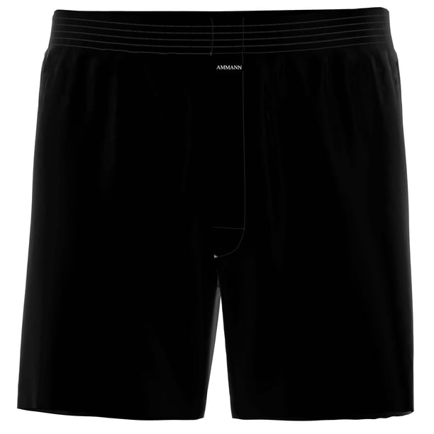 AMMANN Calzoncillos bóxer para hombre - Basic Calzoncillos bóxer de punto de algodón, corte holgado, algodón Negro M (Medium)