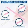 thumbnail image 3 of Uxcell Slim Metal Ballpoint Pen, 12Pcs Black Ink 1mm Medium Point Pen Metallic Retractable Lightweight Smooth Writing Pens for Business Office Wedding Guest Book, Pink, 3 of 7