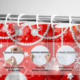 thumbnail image 6 of Red Christmas Shower Curtain - Festive Bathroom Decor Snowflakes and Ornaments Design Silver Holiday Bathroom Decoration - Winter Decor with 12 Hooks - 72 x 72 Inches, 6 of 6