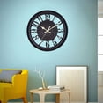 thumbnail image 3 of Horloge Murale Rétro Grande de 11 Pouces, Sans Tic-Tac, à Piles, Horloge Murale Vintage Européenne d'Intérieur pour Salon et Cuisine à la Maison - Noir, 3 of 7