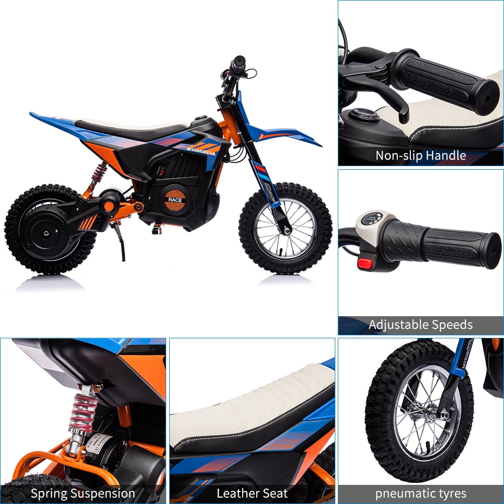 Garvee Kids Electric Dirt Bike 24V 250W 140LB Load Ride On Toys with 12.6 Pneumatic Tires