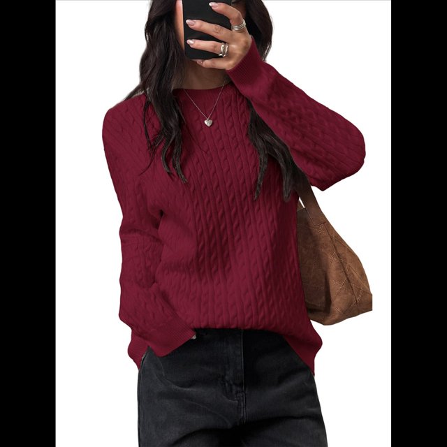 Suéteres Clásicos Casuales y Modernos para Mujer, Conjuntos de Otoño. Vino Tinto M