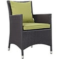 thumbnail image 1 of Modway Convene Aluminum and Rattan Patio Dining Armchair in Espresso/Peridot, 1 of 3
