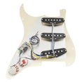 thumbnail image 3 of Musiclily Pro SE Pre-wired Standard SSS Pickguard with Staggered Alnico 5 Magnet Single Coil Pickups for ST Style Electric Guitar, 3ply Cream, 3 of 5