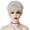 White, variant on Short Curly Wigs for Elderly Women in Heat Resistant Synthetic Hair Petite Size Ombre Grey Wig with Bangs
