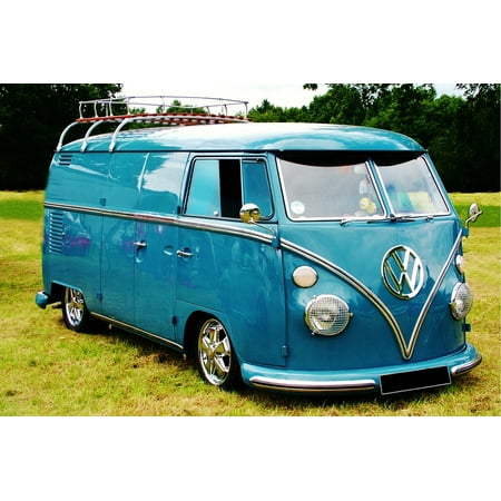 LAMINATED POSTER Retro Volkswagen Camper Vw Old Family Van Panel Poster Print 24 x