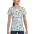 thumbnail image 4 of Fuzoiu Rabbit Burger Coffee Print Boys' Casual T-Shirt,Crewneck Undershirts,Boys Athletic Shirt,Short Sleeve T-Shirts for Outdoor Play, 4 of 7
