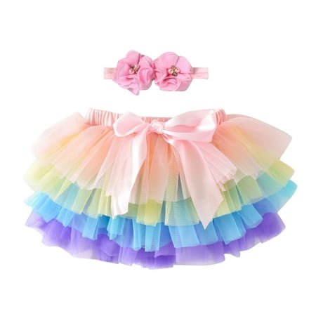 

Zlekejiko Baby Girls Soft Fluffy Tutu Skirt Party Carnival Toddler Girl Mesh Tutu Bowknot Princess Skirt Hairband Baby Summer Clothes Summer Outfit