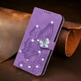 thumbnail image 2 of Allytech Glitter Case for Apple iPhone 15 6.1", Bling Butterfly Embossed PU Leather Slim Fit Shockproof Lightweight Cards Slots Kickstand Folio Flip Cover Wallet Case for Apple iPhone 15 - Purple, 2 of 4
