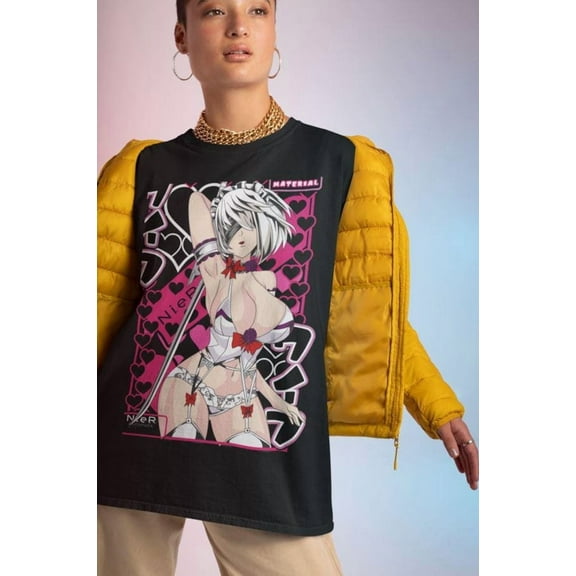 Unisex Nier 2B Yorha Gaming T-shirt, Anime Waifu