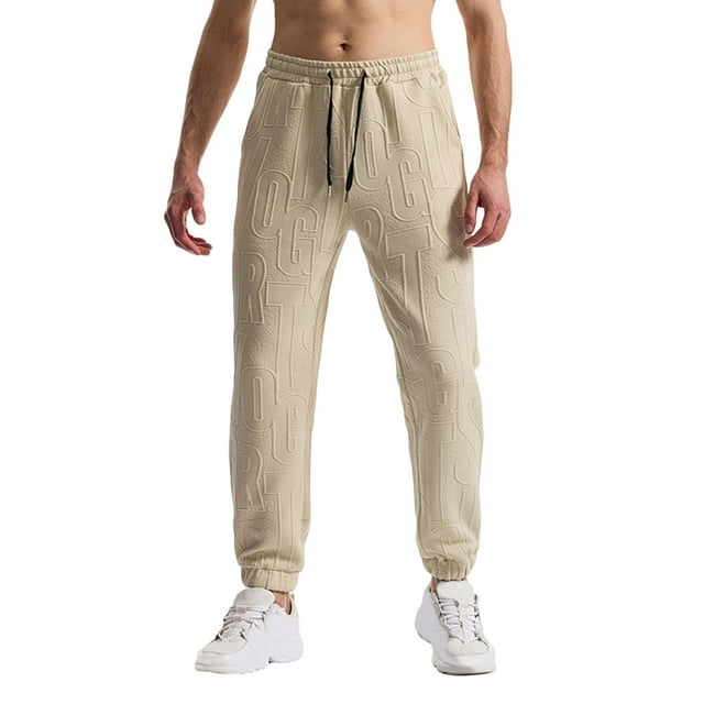 Sport Pants Men Baggy Sweatpants For Men 2024 Joggers for Men Textured Baggy Sweatpants Stretch Solid Color Drawstring Waist Running Track Pants with Pockets