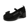 thumbnail image 1 of 2022 nuevos tacones altos para mujer, tacones cuadrados, pajarita, punta redonda, tacón cuadrado, tacones altos, vestido de estilo británico, nuevo lazo, suela de goma 35-4337 Gao Jinjia LED, 1 of 2