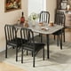 thumbnail image 2 of CazToi Juego de mesa de comedor de 5 piezas para 4, mesa y sillas de cocina que ahorra espacio con diseño de esquinas recortadas, superior de madera MDF y estructura metálica, 2 of 9