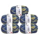 thumbnail image 1 of Uxcell paquete de 5 ovillos de 50g de hilo de mezcla de algodón para ganchillo y tejido en azul y amarillo, 1 of 7
