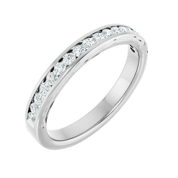 Auriga Fine Jewelry 14K White Gold Lab-Grown Diamond Anniversary Band Ring Size 7 (1/3 ct, Color- G-I, Clarity- SI2-SI3)