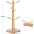 thumbnail image 6 of Coffee Mug Holder, Bamboo Mug Tree with Thicker Base Coffee Cup Mug Stand for Counter, Mug Rack with 6 Hooks, 6 of 7