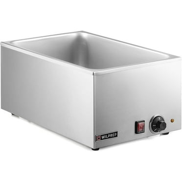 Commercial Food Warmer, 12 x 20 Full Size Electric Countertop Food Warmer with 1200W Power, Stainless Steel Bain Marie Buffer Server for Parties Buffets Restaurants (0 Pan)