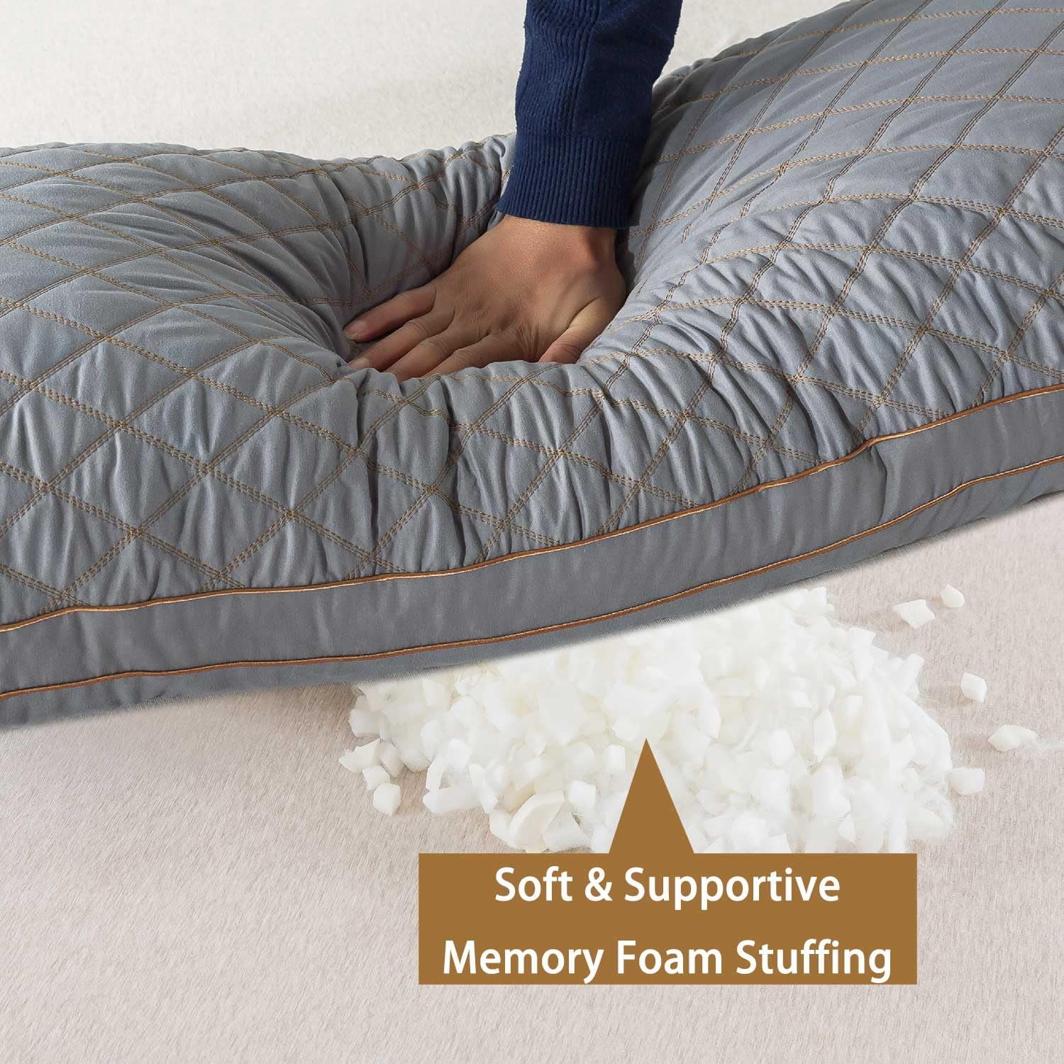 Memory Foam Body Pillow with Plush Fuzzy Cover Full-Length Support Pillow for Adults Soft Comfortable Sleeping Aid