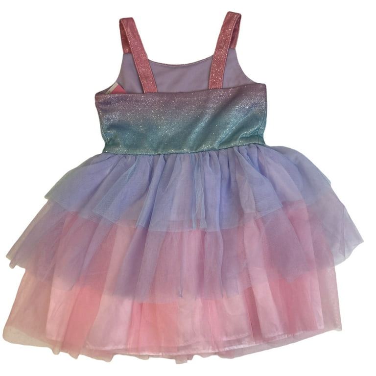 Bonnie jean metallic shop ombre rainbow mesh dress