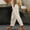 19# Beige, variant on Women Leopard Print Elastic Waist Harem Pants Side Pocket Ankle Length Casual Trousers Blue S