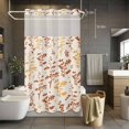 thumbnail image 3 of Farm Orange Yellow Leaves No Hook Shower Curtain with Snap in Liner Country Style Plant Leaf Retro Linen Waterproof Bathroom Shower Curtain with See Through Top Window for Bathtub 36" x 72", 3 of 9