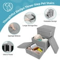 thumbnail image 2 of Xueyu Cat House Dog Stairs for Beds and Sofa, Foldable 3 Tier Dog Steps with Storage Toy Box, Small Indoor Pet Stairs, Grey, Perfect for Puppies and Kittens, 2 of 7