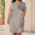 thumbnail image 4 of Floral Lace Textured Pattern Design Loose Pocket Dress Dresses Summer Summer Dresses for Women, 4 of 9