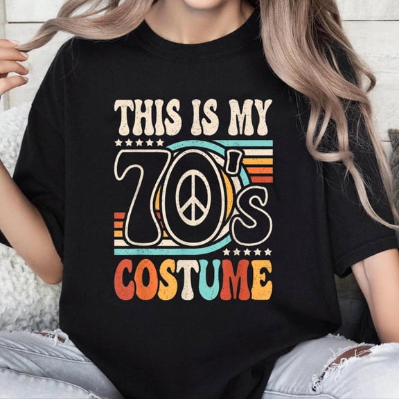 100% Cotton Unisex This is My 70's Costume 70s Party Outfit Groovy Hippie Disco T-Shirt