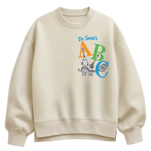 Dr. Seuss - ABC Book Cover - Women's Oversized Fleece Crew Sweatshirt