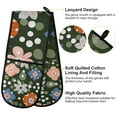 thumbnail image 2 of Yayeee Double Oven Mitt Kitchen Heat Resistant Baking 35" x7" Quilted Glove, Blue Geometric Flowers, 2 of 6