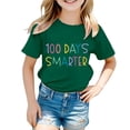 thumbnail image 3 of KAUOD Girls 100 Day of School T Shirt Cute Letter Graphic Short Sleeve Shirt Kids Toddler Cotton Soft Crew Neck Tops Clothes, 3 of 8